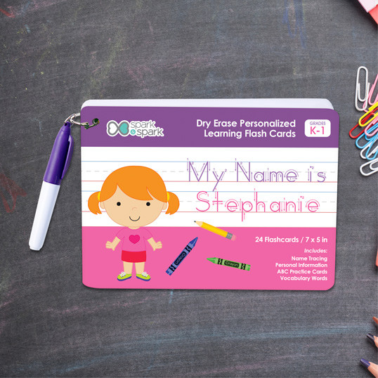 ABC Dry Erase Practice Cards for Girls