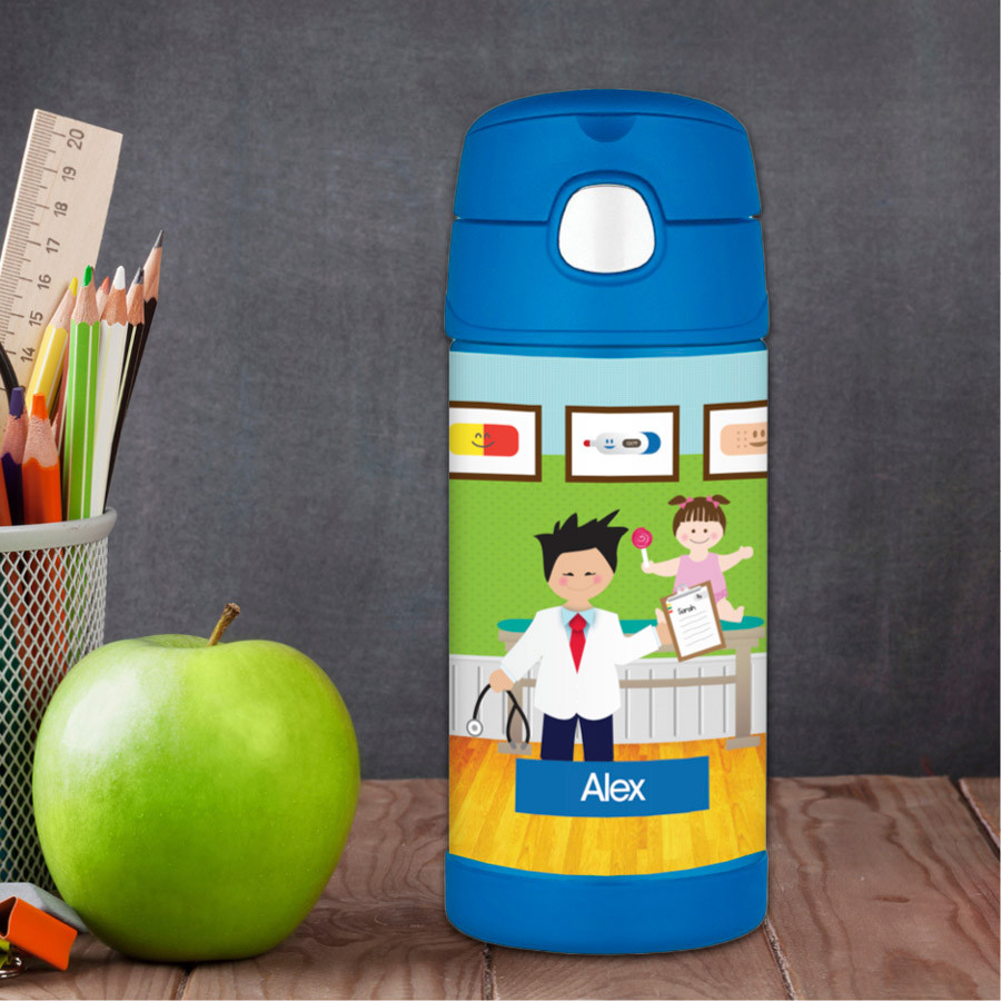 Boy Doctor's Visit Thermos Bottle