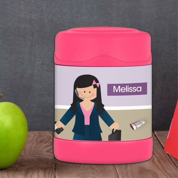 A Girl Crunching numbers Thermos Food Jar