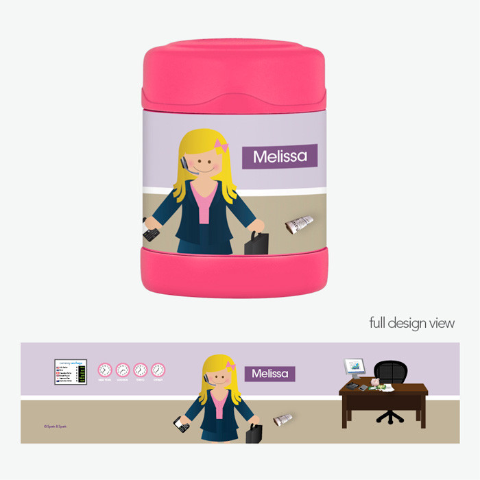 A Girl Crunching numbers Thermos Food Jar
