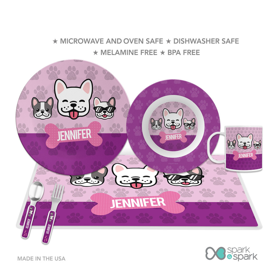 Cool Dogs Pink Kids Plate