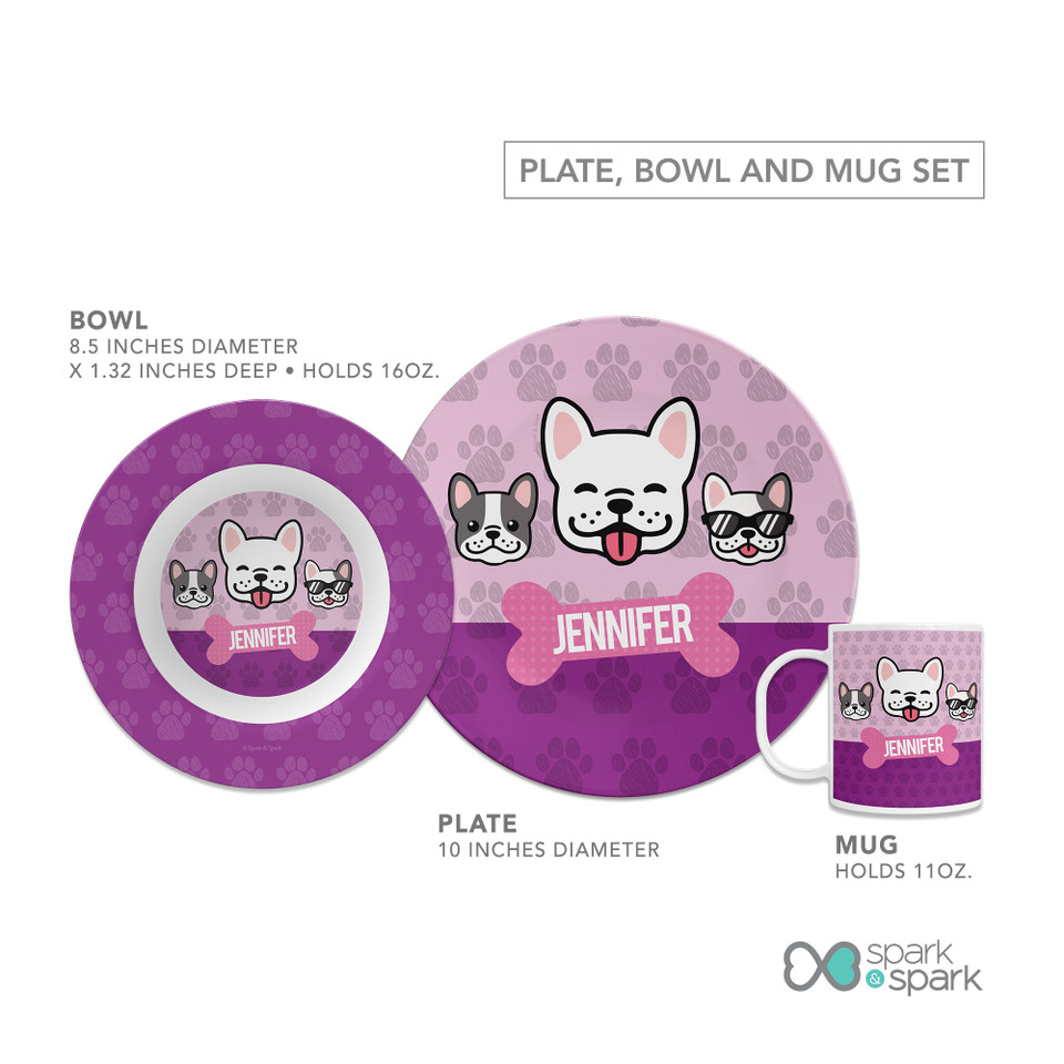 Cool Dogs Pink Kids Plate