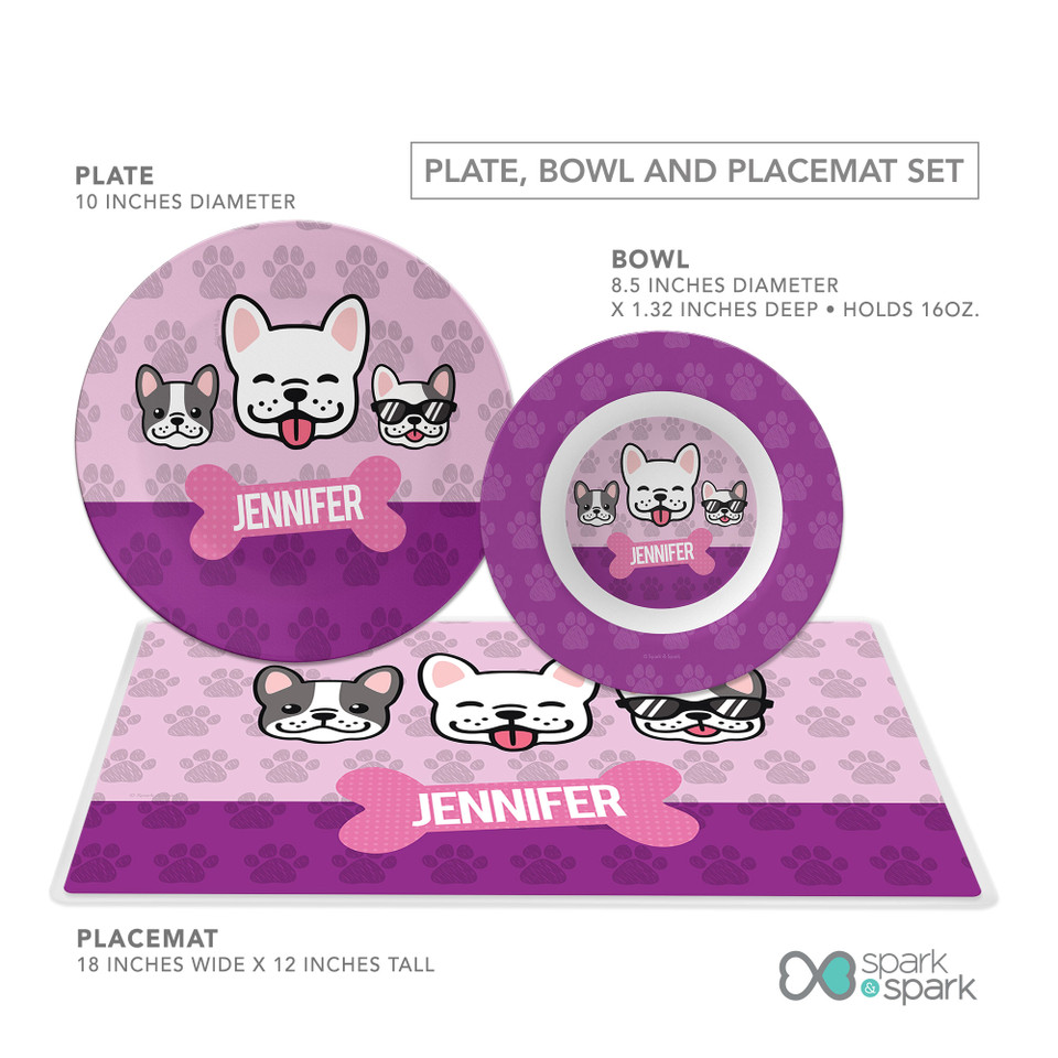 Cool Dogs Pink Kids Plate