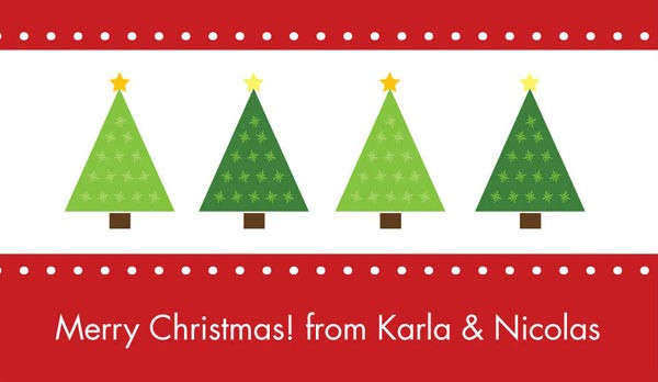 Four Mod Xmas Tree  Gift Tag