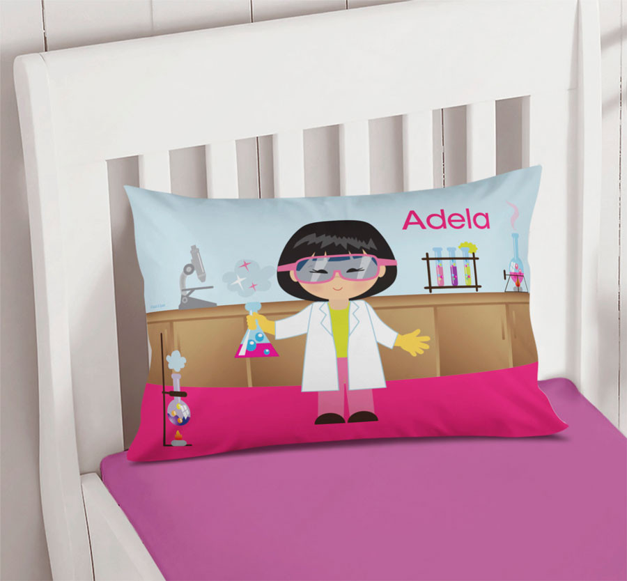 Cute Scientist Girl Pillowcase Cover
