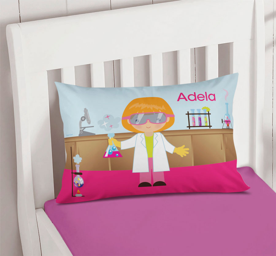 Cute Scientist Girl Pillowcase Cover
