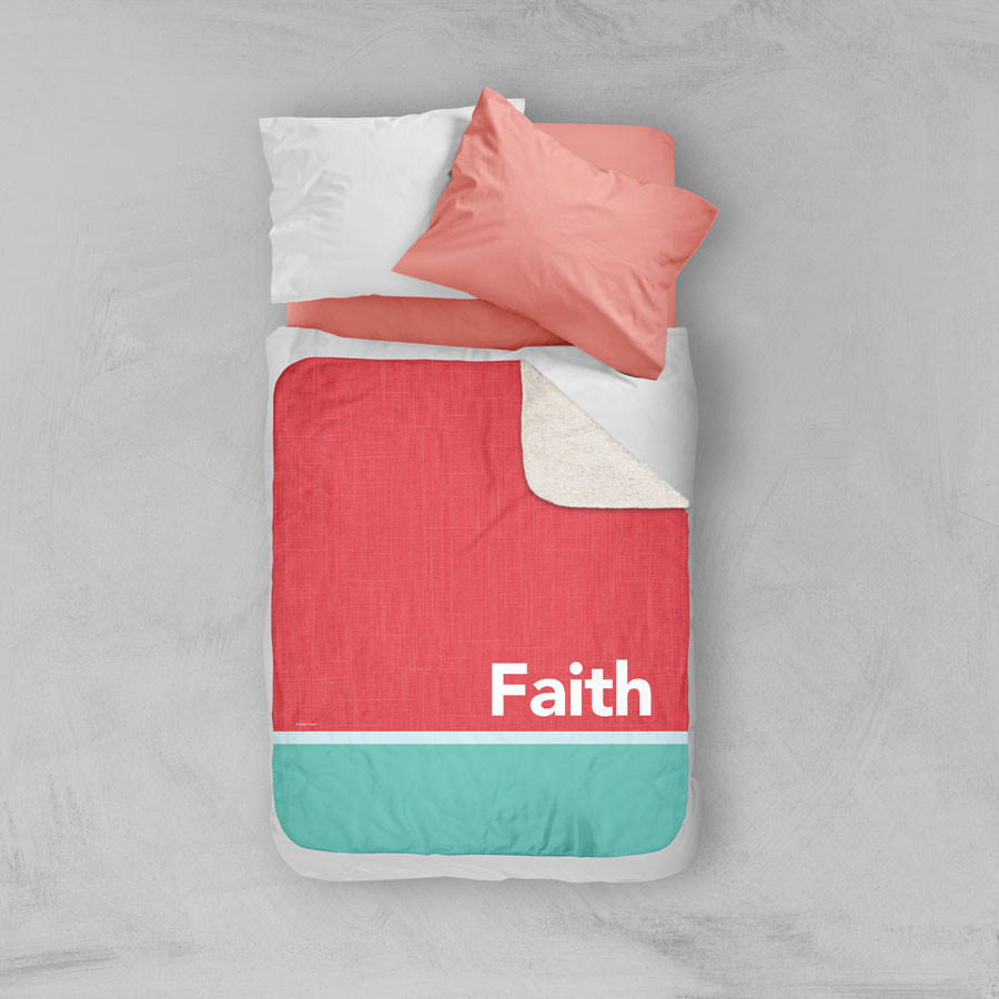 Linen Coral Style Sherpa Blanket