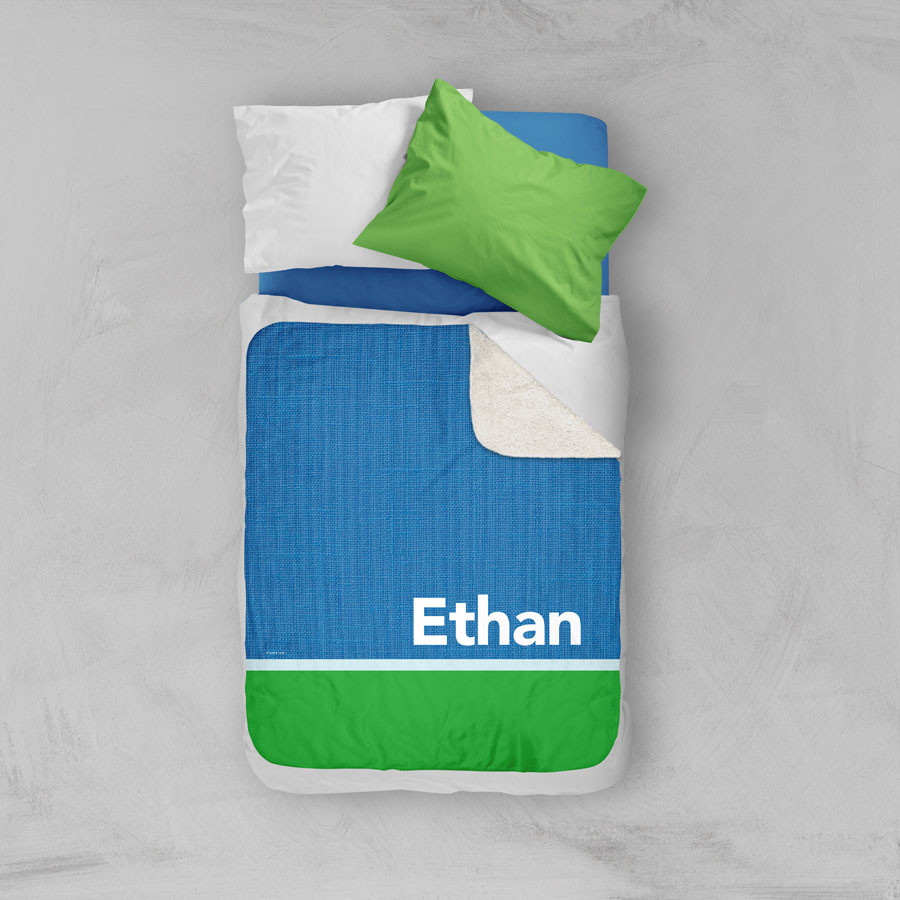 Linen Blue Style Sherpa Blanket