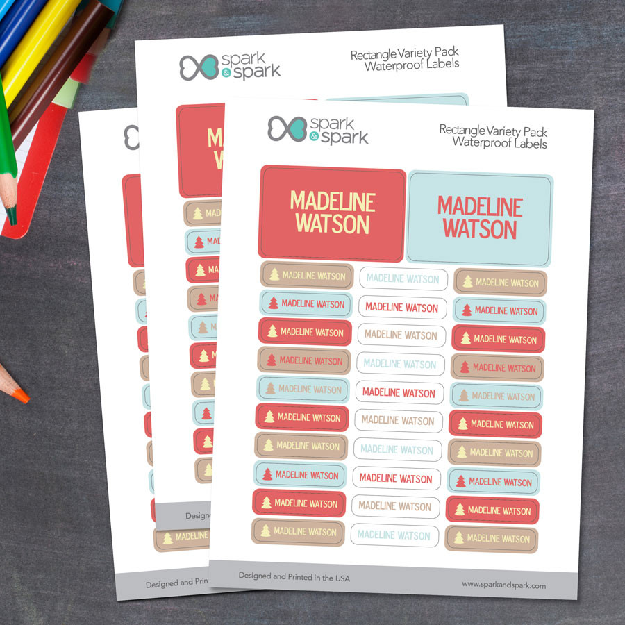 Summer Forest Orange Waterproof Labels Rectangular Pack