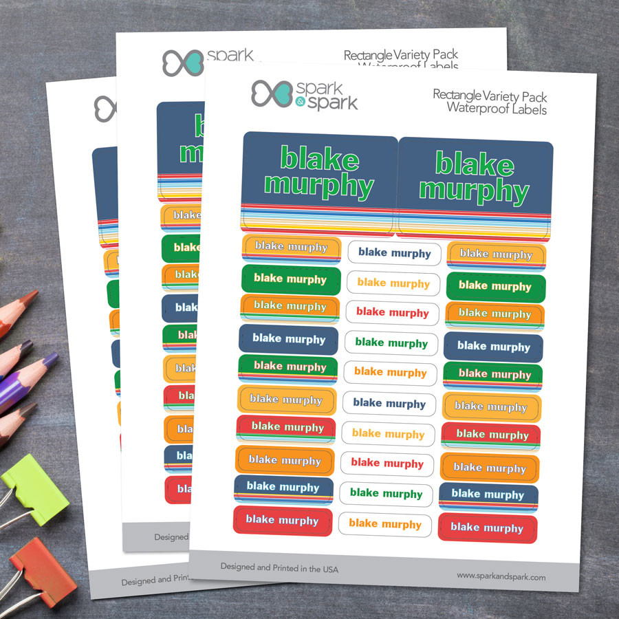 Fun Stripes Boy Camp Waterproof Labels