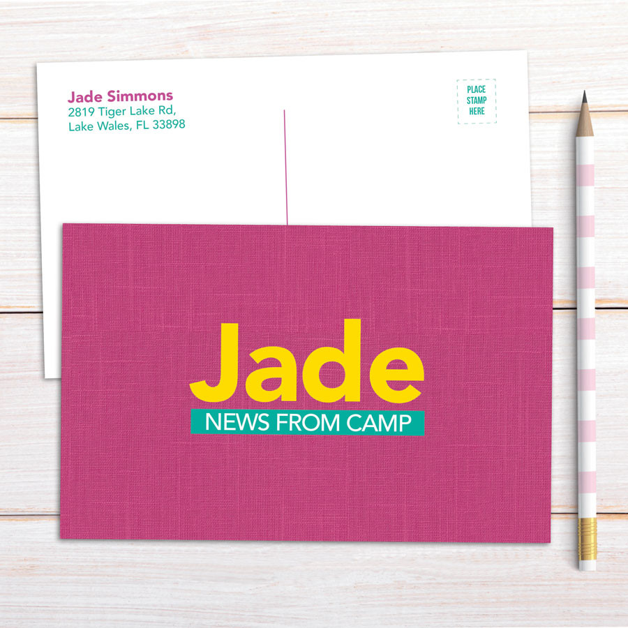 Linen Fuschia Style Postcards