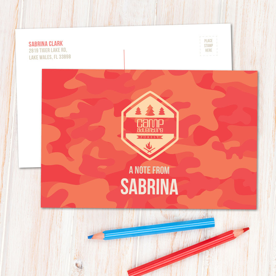 Camouflage Camp Orange Postcards