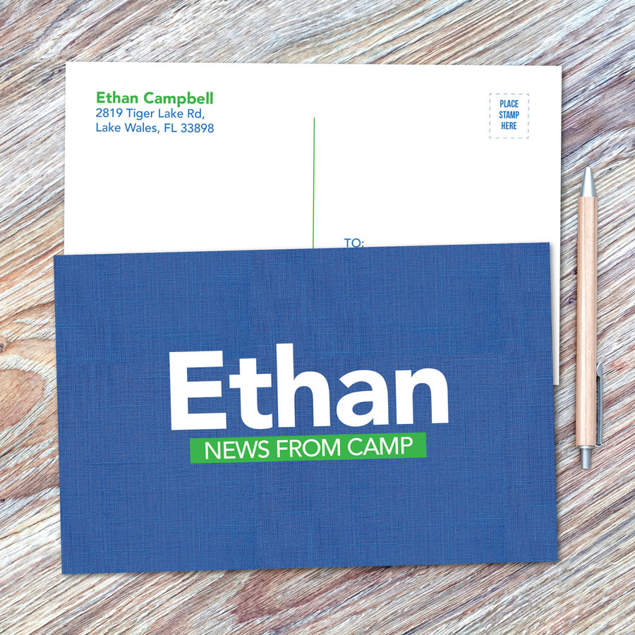 Linen Blue Style Postcards