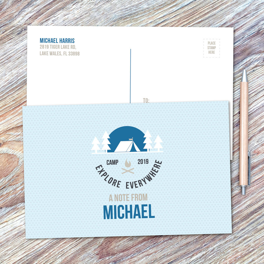 Explore Everywhere Blue Postcards