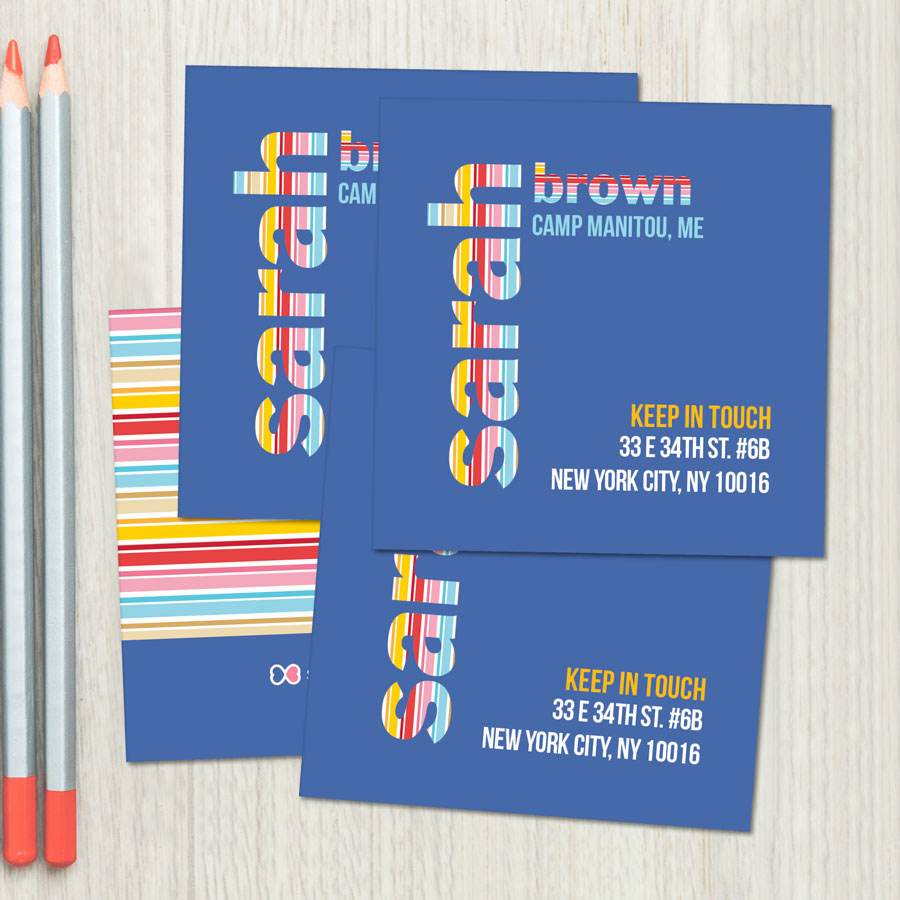 Fun Stripes Girl Calling Cards