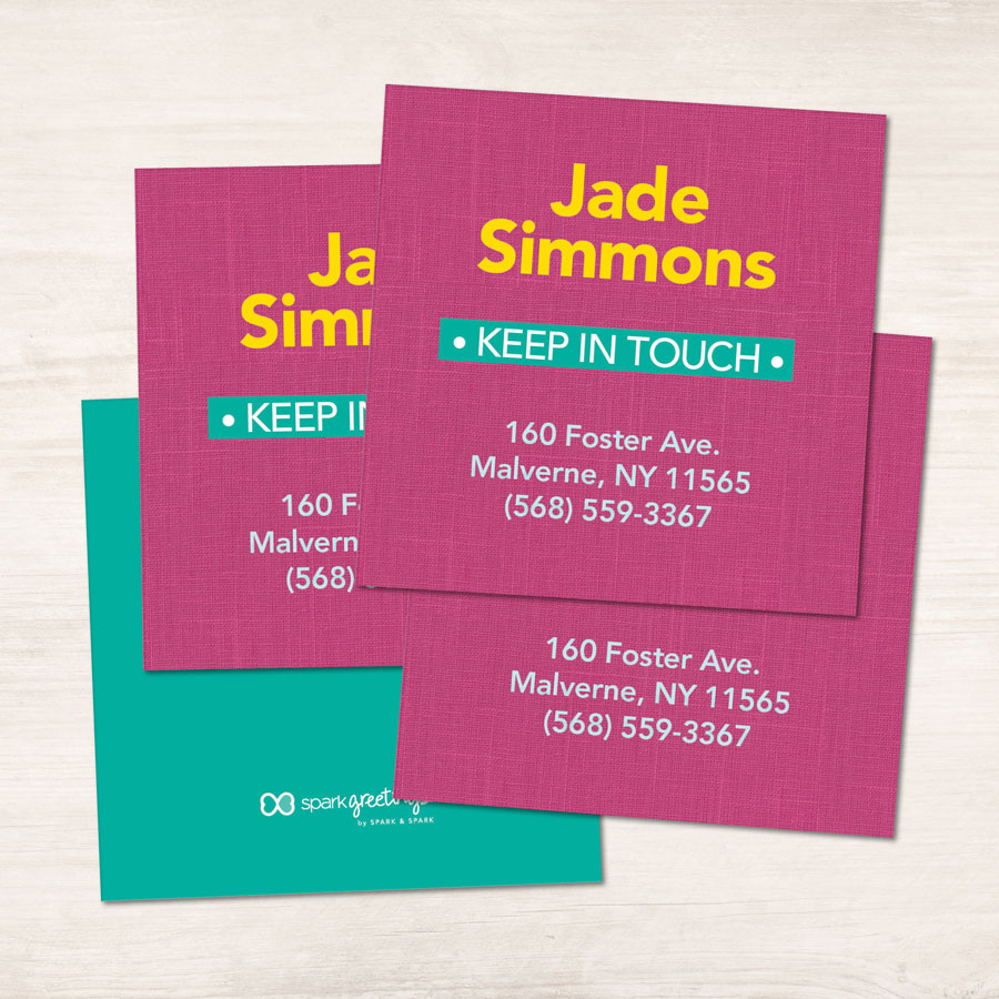 Linen Fuschia Camp Calling Cards