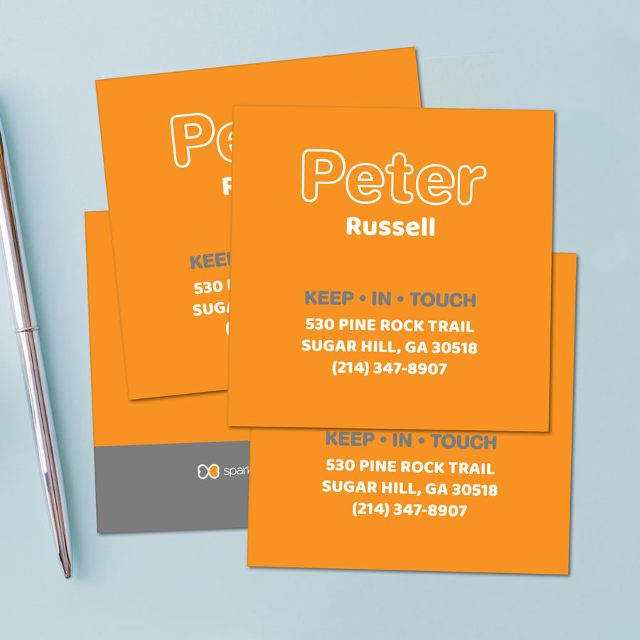 Modern Orange Calling Cards