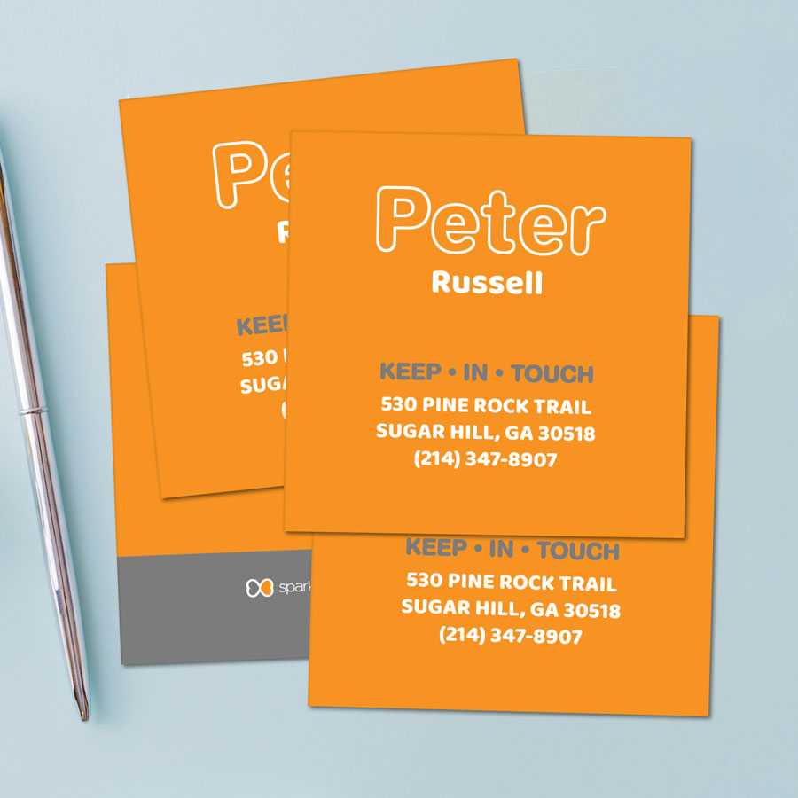 Modern Orange Calling Cards