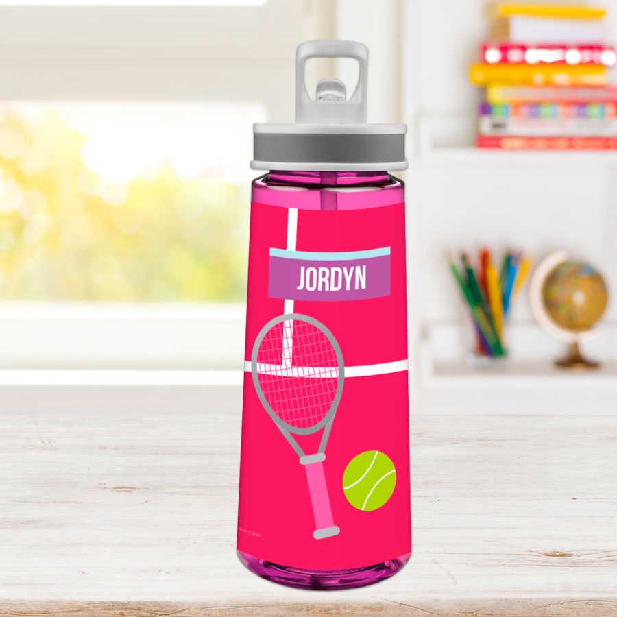 Tennis Fan Girl Sports Water Bottle
