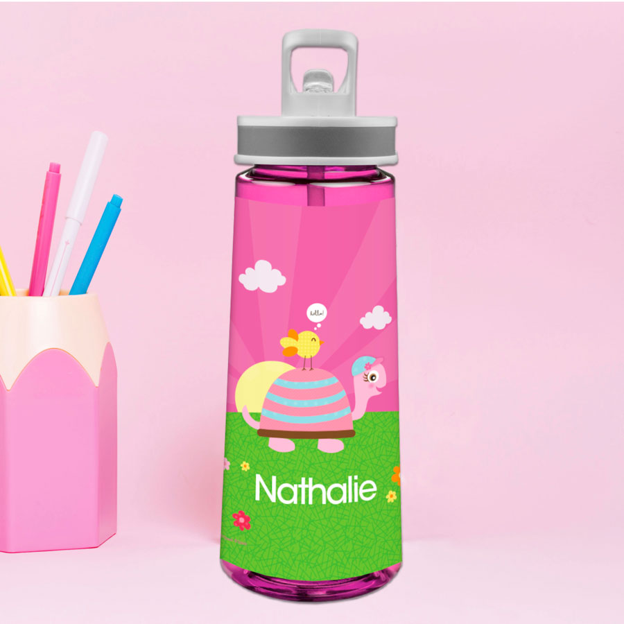 Turtle And Happy Bird Sports Water Bottle