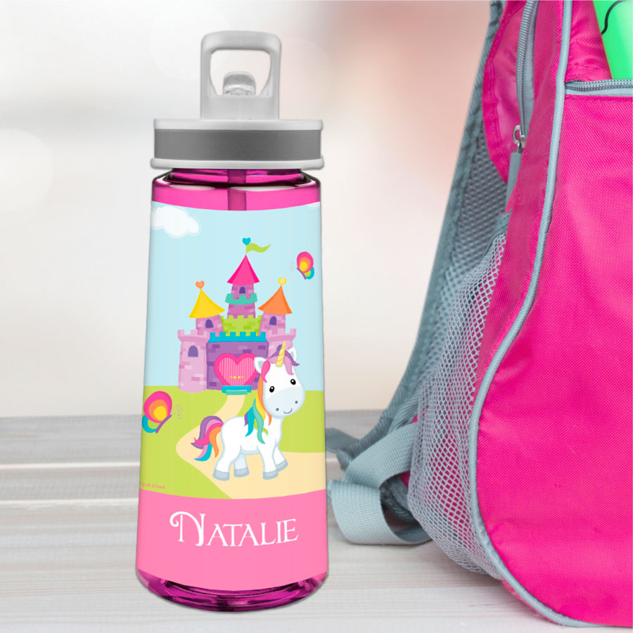 Pretty Heart Castle Sports Water Bottle