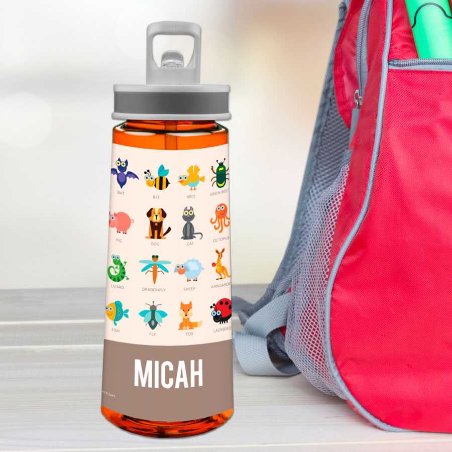 Sweet Animal ChartBrown Sports Water Bottle