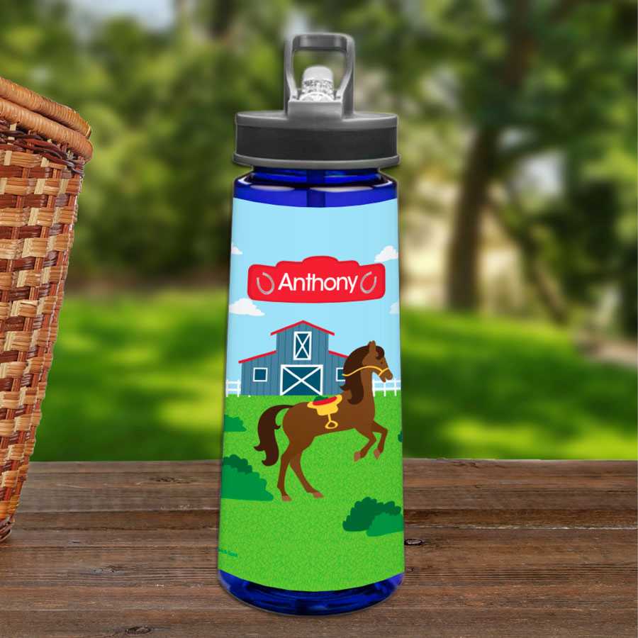 Cute Race Horse Sports Water Bottle