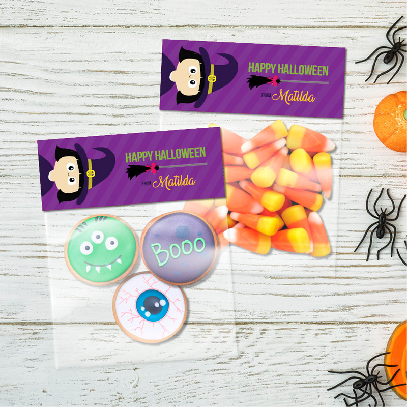 Cute Witch And Broom Treat Bags
