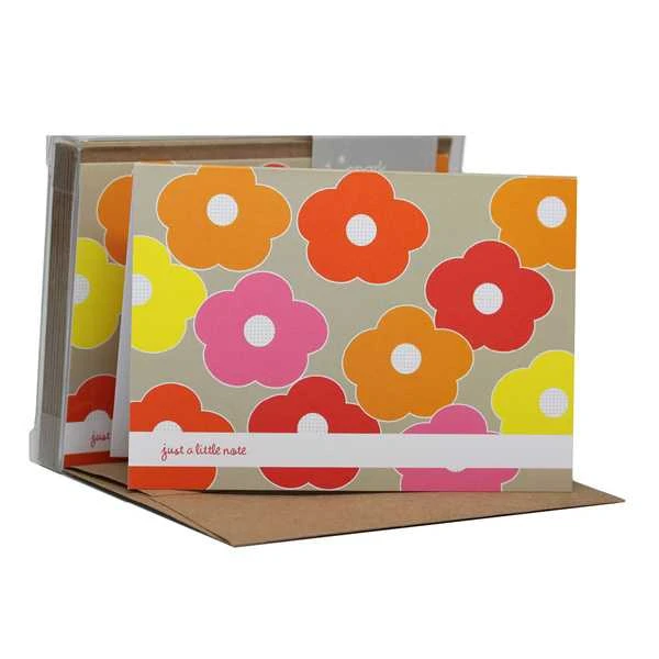Boxed Note Cards - Flower bunch Pink
