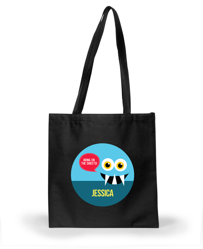 Smiley Monster Blue Halloween Bag