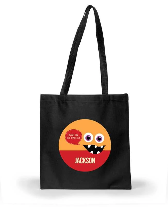 Smiley Monster Orange Halloween Bag