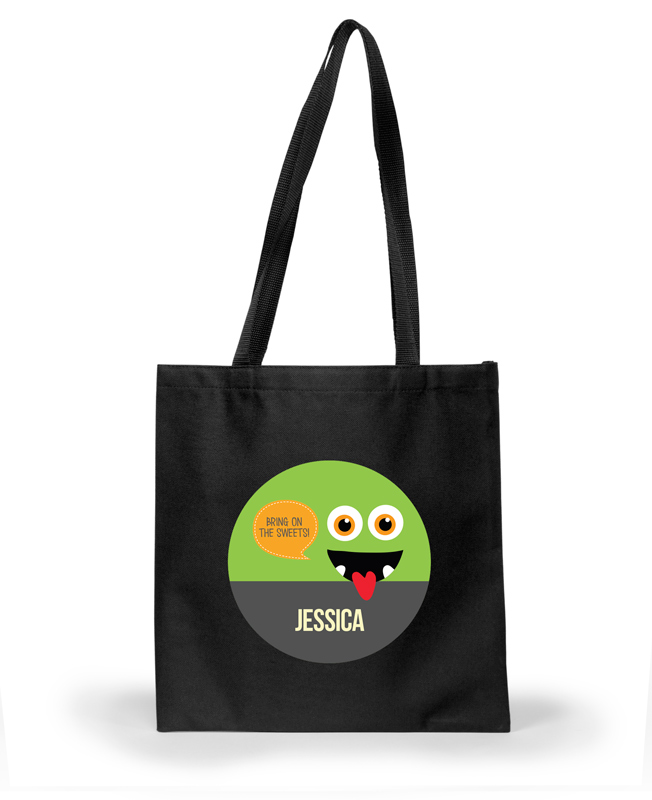 Smiley Monster Green Halloween Bag