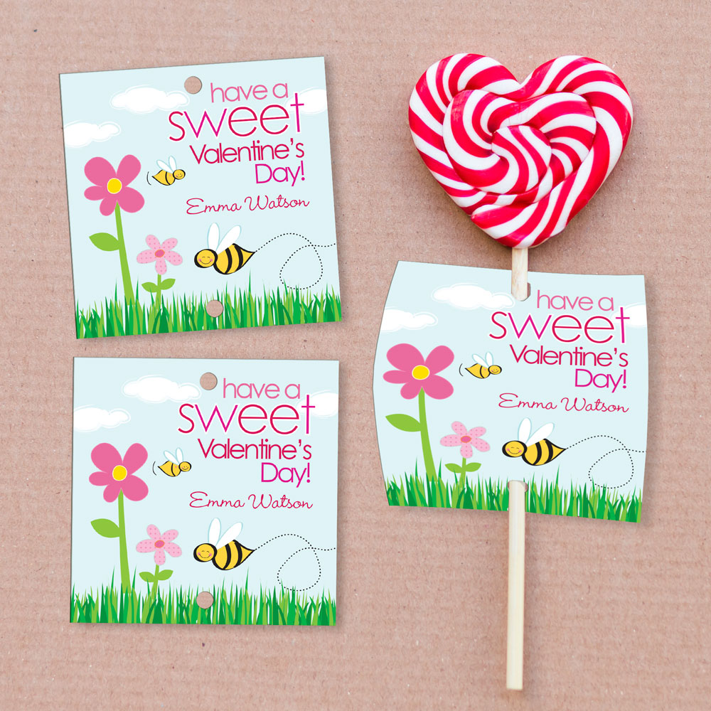 A Valentine's Bee Lollipop Cards Set