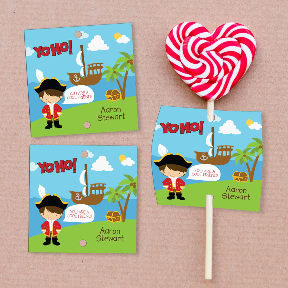 Yo Ho It's Valentine's Day Lollipop Cards Set