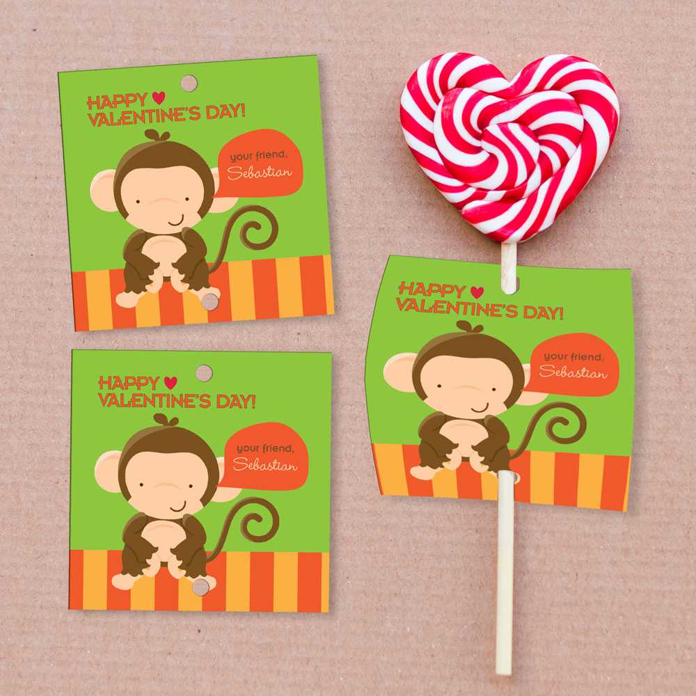Bananas Over Valentines Lollipop Cards Set