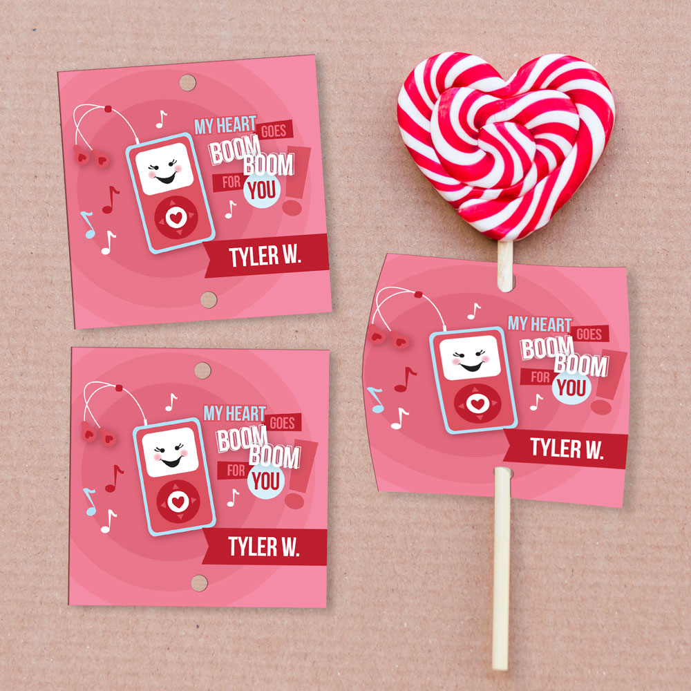 Pink Boom Boom For You Lollipop Cards Set