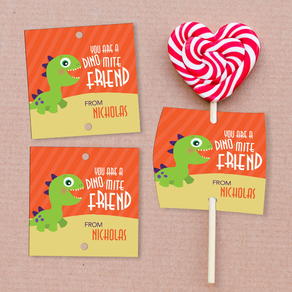 Dinomite Friend Lollipop Cards Set