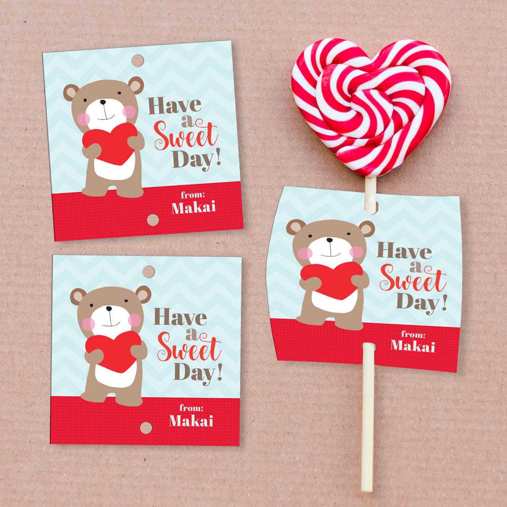 Love Bear Lollipop Cards Set