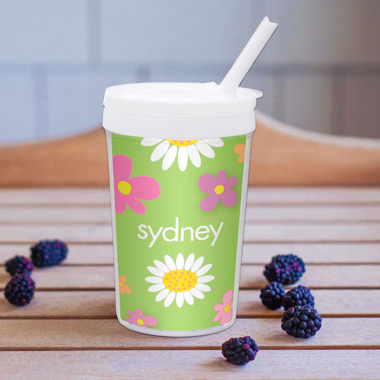 Field Of Flowers Green Toddler Cup