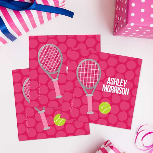 Tennis Fan Girl Gift Label Set