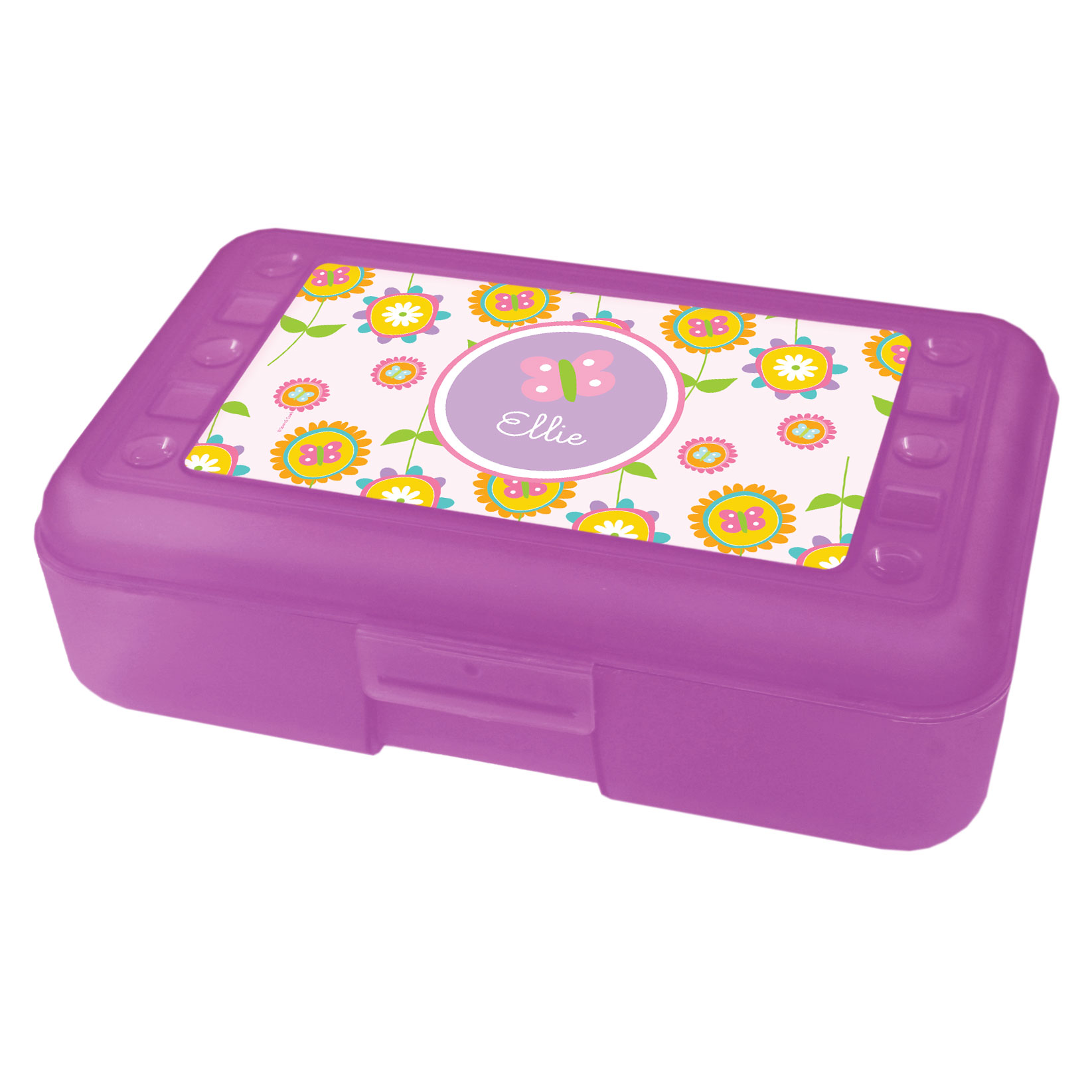 Pink Flowers Pattern Pencil Box