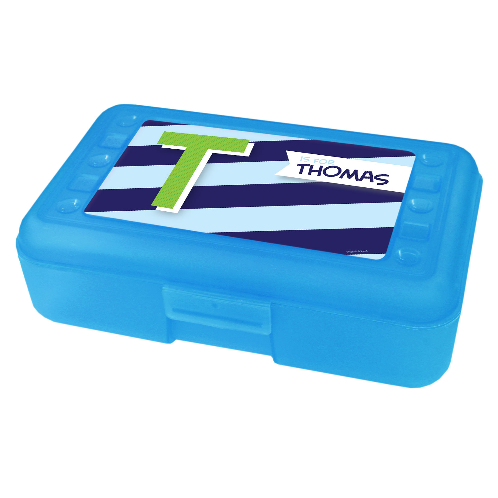Brilliant Initial Blue Pencil Box