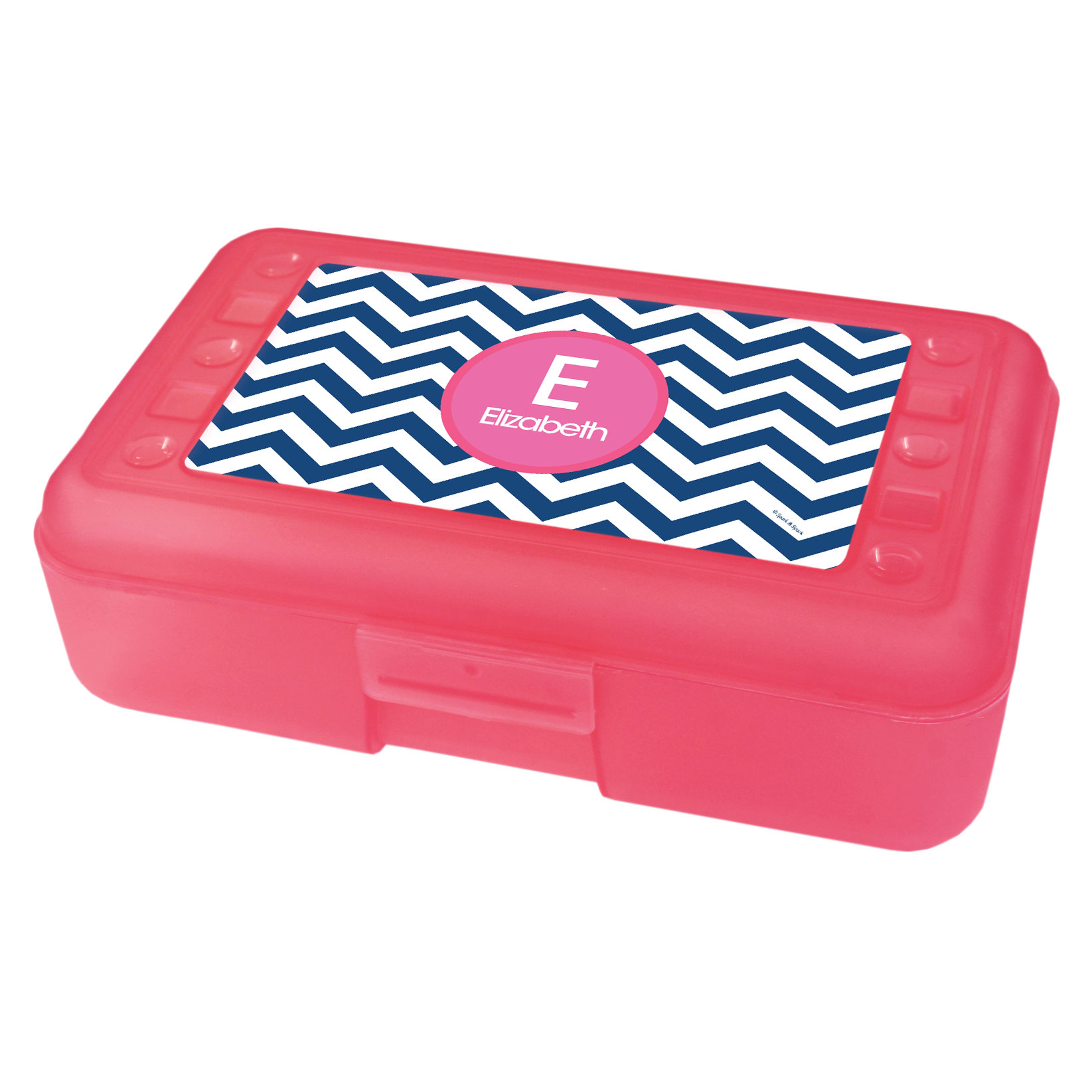 Chevron Blue And Pink Pencil Box