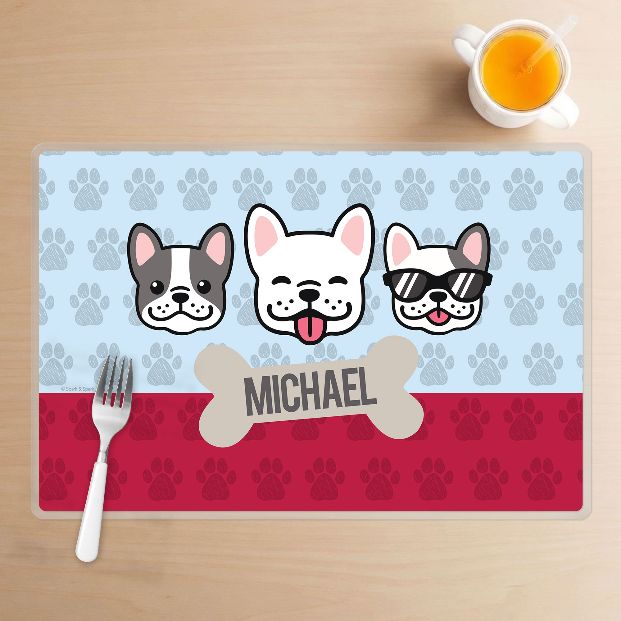 Cool Dogs Blue Kids Placemat