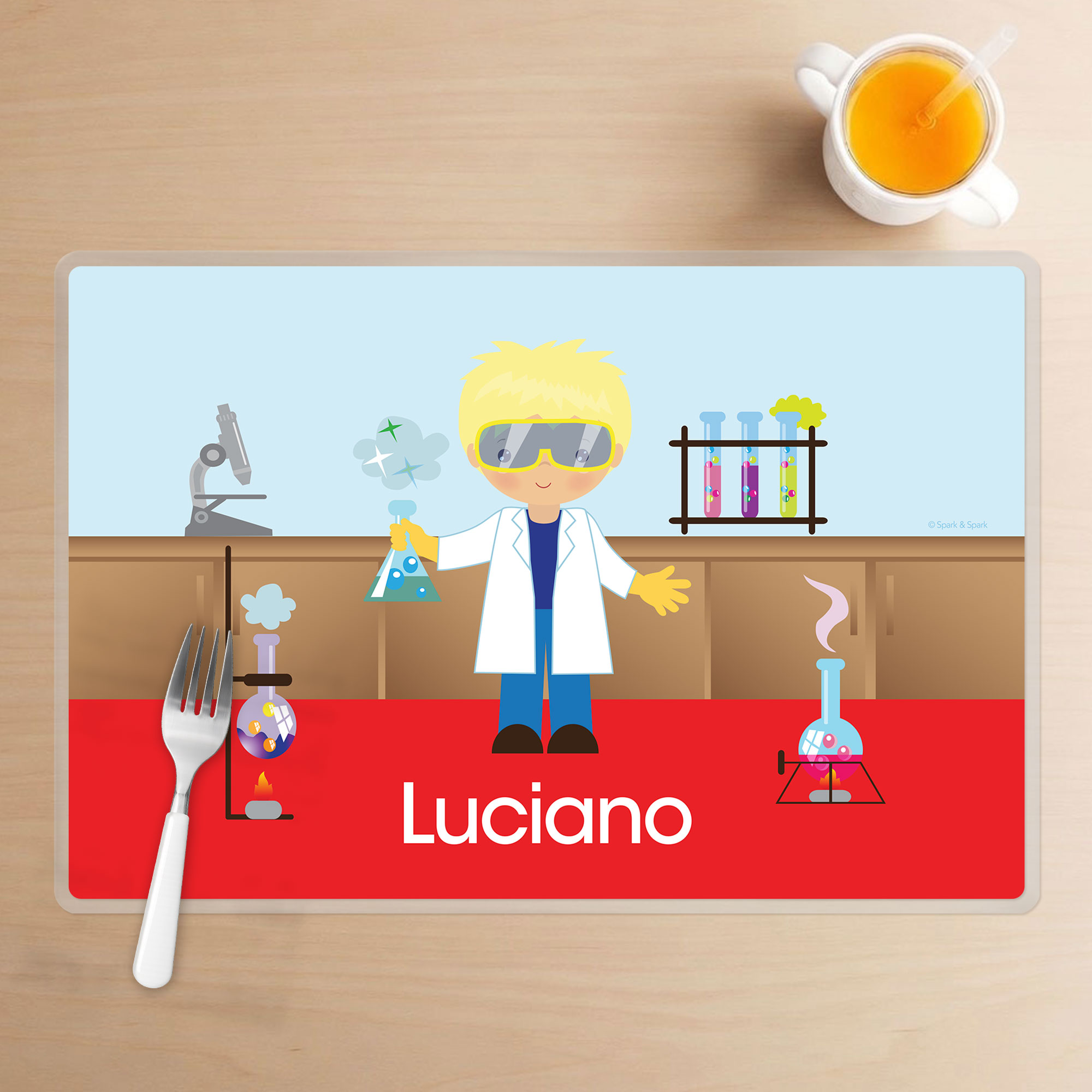 Cool Scientist Boy Kids Placemat