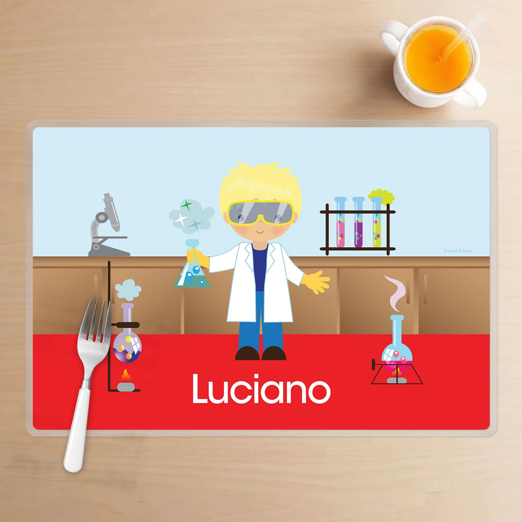 Cool Scientist Boy Kids Placemat