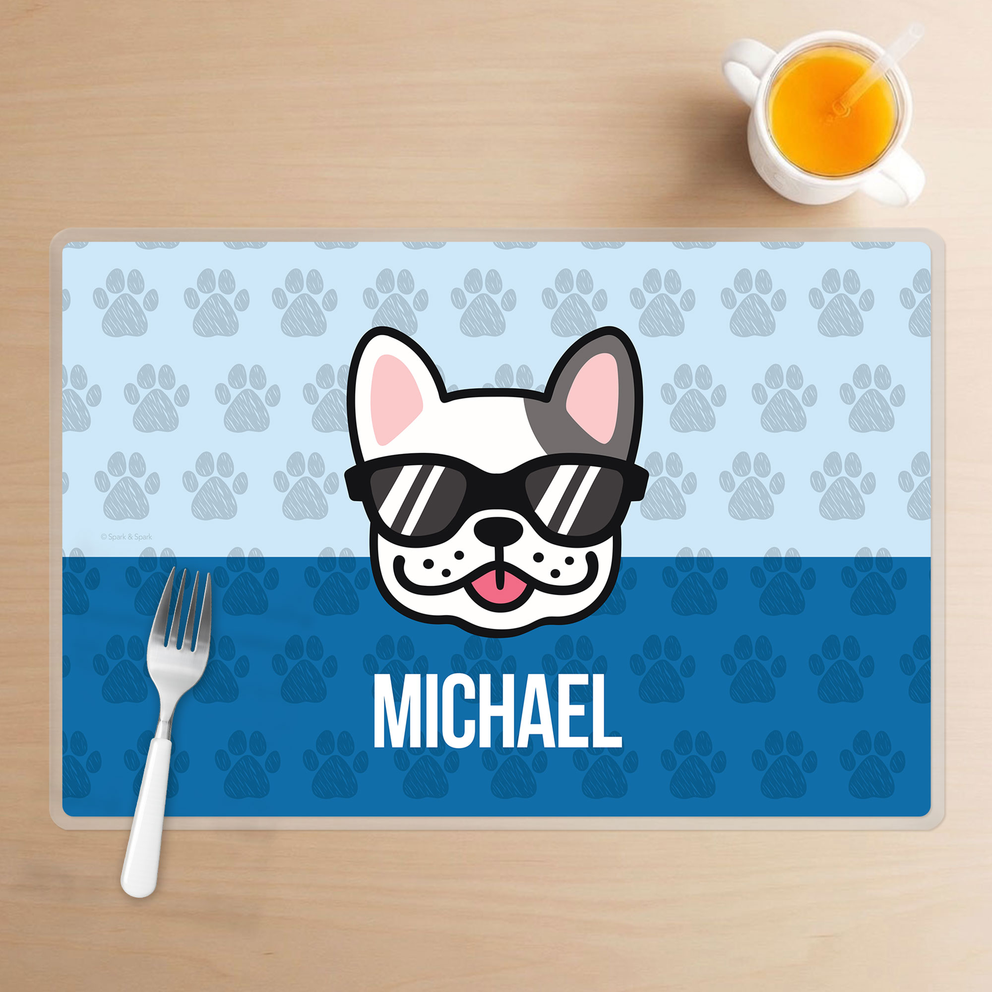 Fun & Cute Dog Blue Kids Placemat