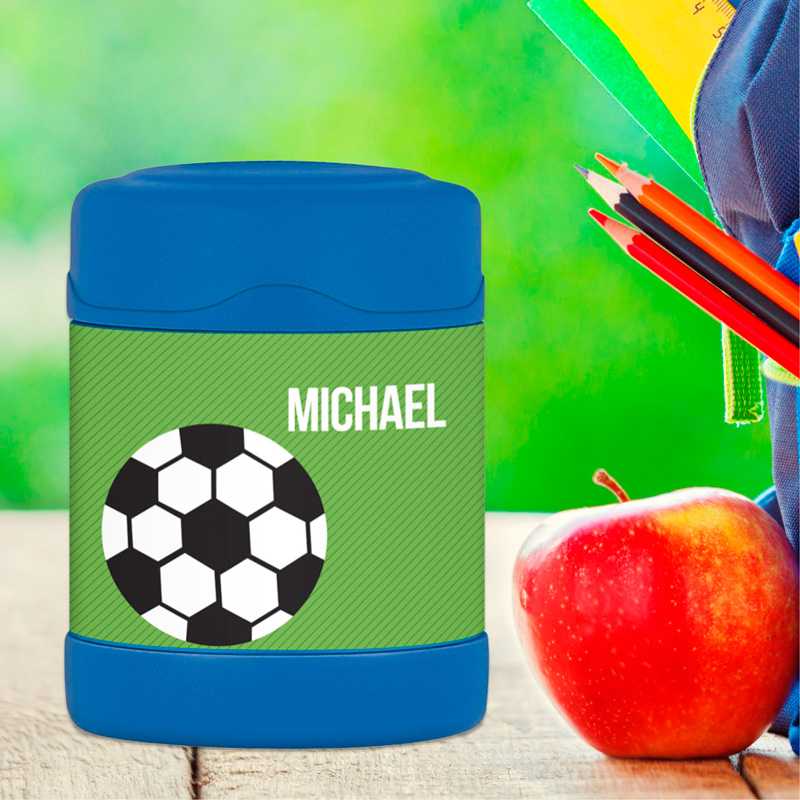 Soccer Fan Green Thermos Food Jar
