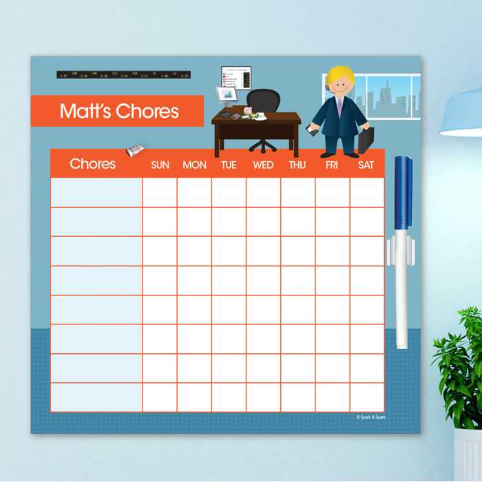 A Boy Crunching Numbers Chore Chart