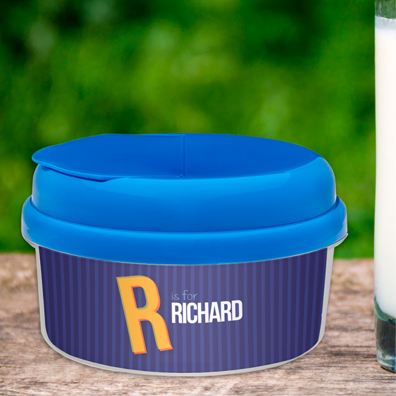 Double Initial Blue Snack Bowl